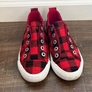 Blowfish Kids Red and Black Plaid Sneakers